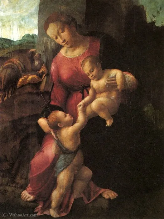 Rest On The Flight Into Egypt, With St. John The Baptist — Francesco Granacci