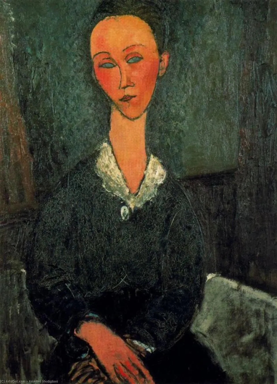 A Woman With White Collar — Amedeo Modigliani