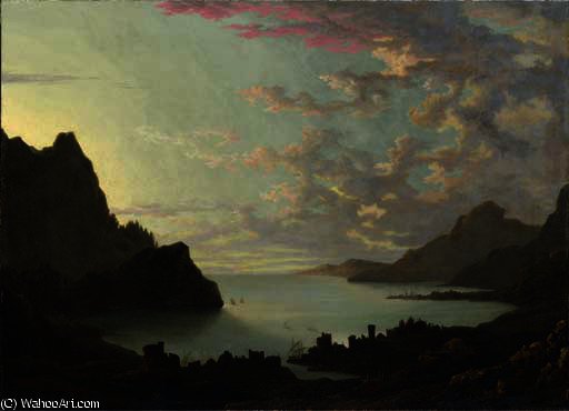 A Bay At Dusk — Alexander Cozens