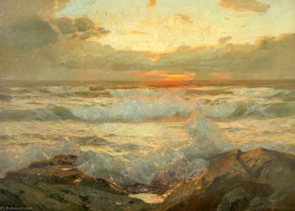 Sea And Sunset Glow — Albert Julius Olsson