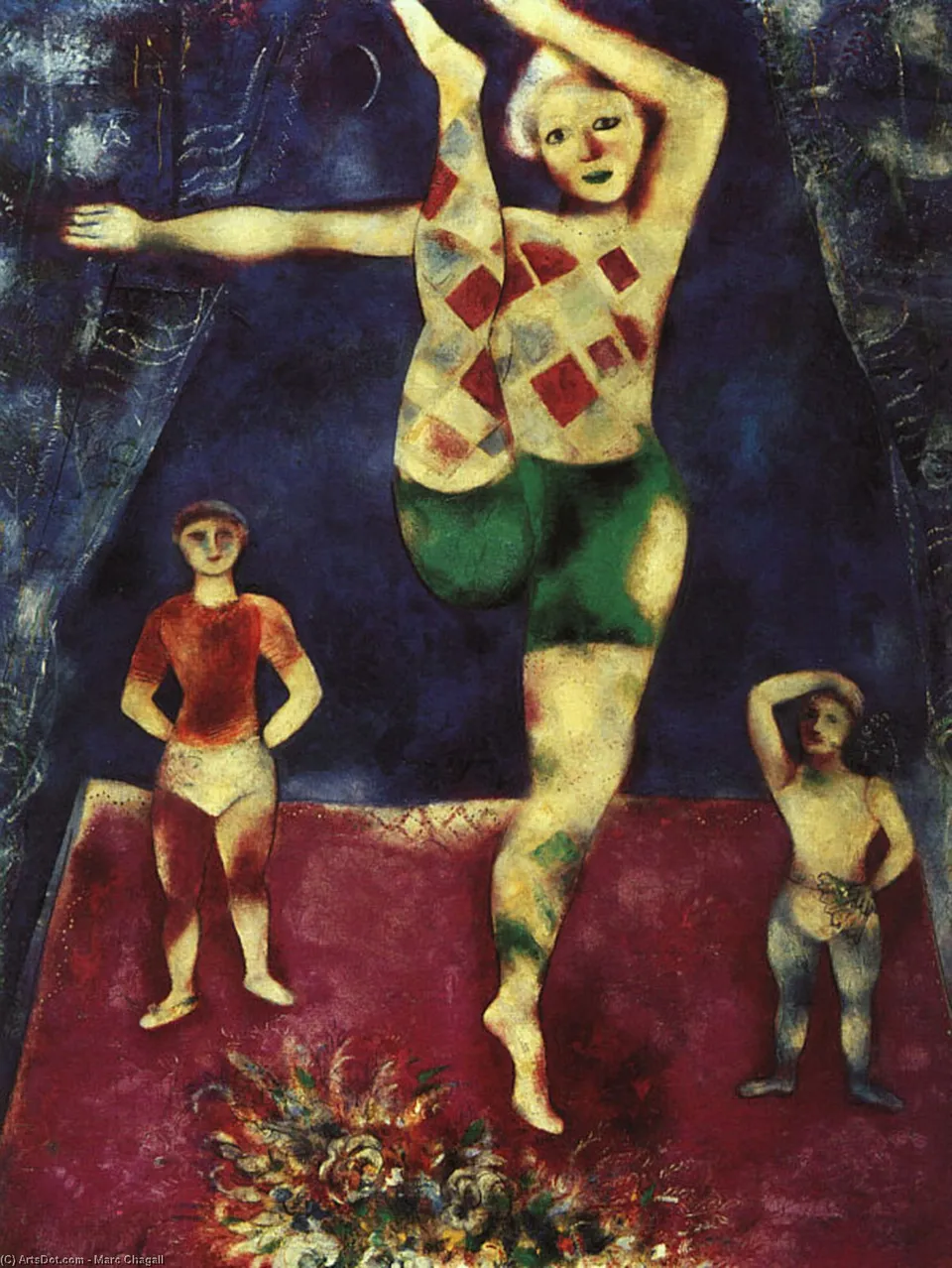 The Three Acrobats, Oil On Canvas, Private Col — Mark Šagal