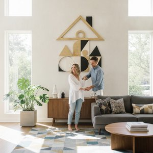 Modern Shapes, Timeless Style: A Newlywed’s Guide to Transforming Your First Home with Geometric Art