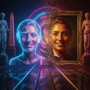 Neon Dreams & Timeless Masterpieces: Transform Your Digital Memories into Vibrant, Hand-Painted Holographic Art
