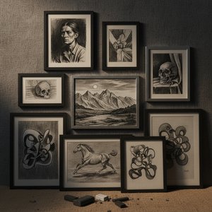 Charcoal & Canvas: 10 Masterpieces of Shadow & Light |