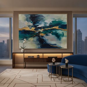 The Designer's Edge: Bespoke Abstract Oil Paintings Tailored for Luxury Hotel Interiors