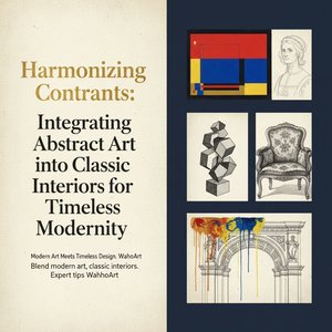 Harmonie en Contrast: Abstracte Kunst als Verfrissing van Klassieke Interieurs voor een Tijdloze Uitstraling