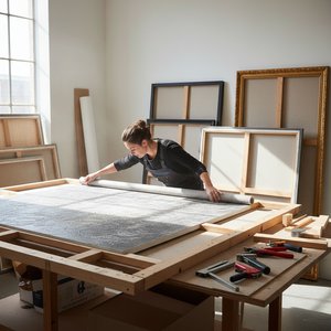 Assemblage et Tension de Toiles Grand Format : Guide Professionnel pour Décorateurs