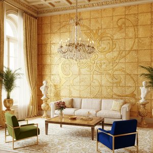 Gilded Splendor: Elevating Luxury Interiors with the Timeless Radiance of Gold Leaf Artistry