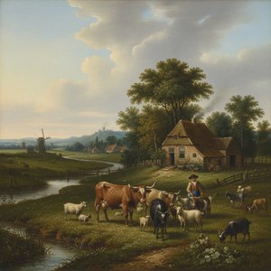 Albertus Verhoesen: Capturing Dutch Pastoral Life with Exquisite Detail