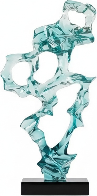Electroplated Green Resin Abstract Sculpture