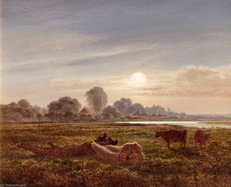 River Scene By Moonlight — Arthur Gilbert