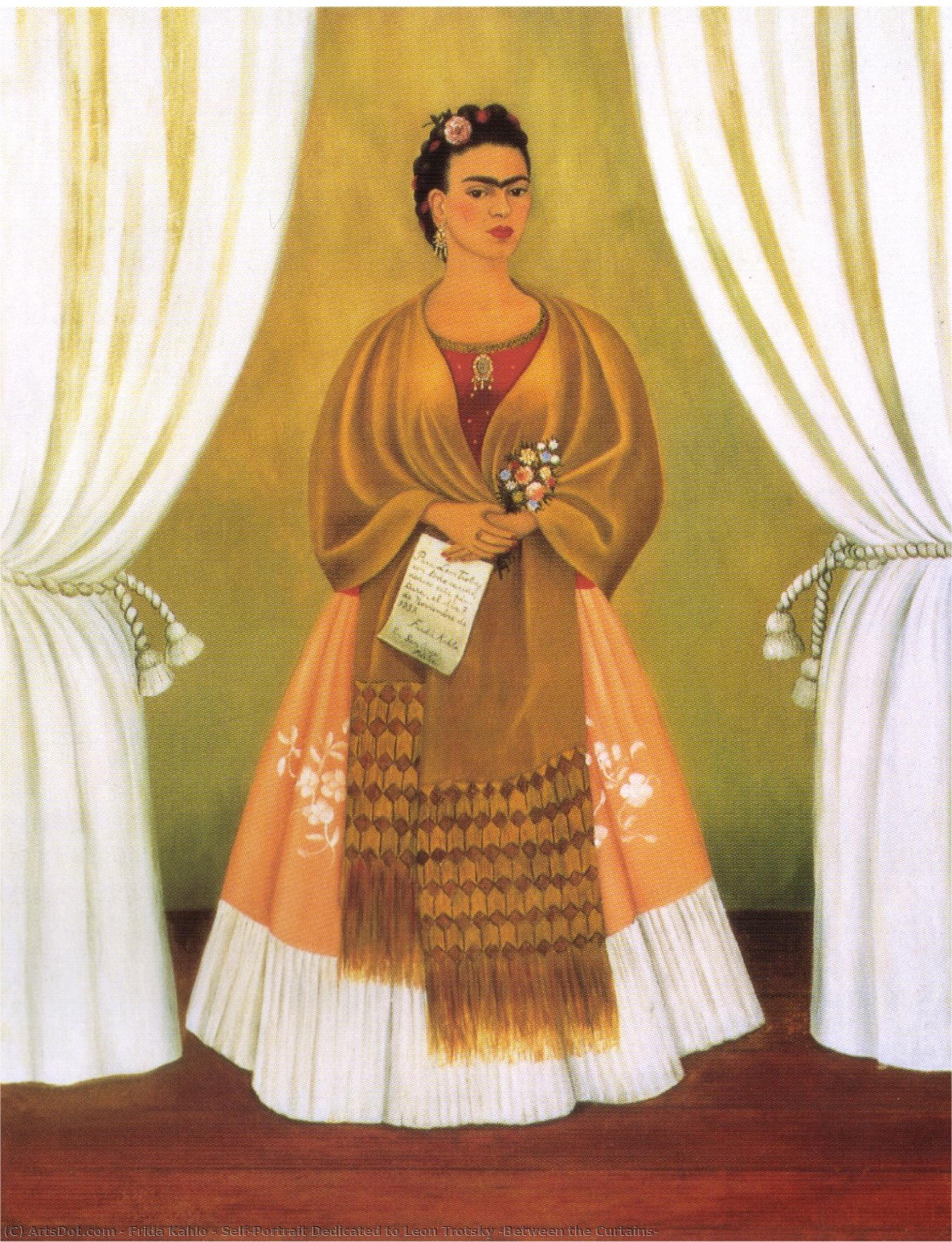 Self-portrait Dedicated To Leon Trotsky (between The Curtains) — فريدة كاهلو