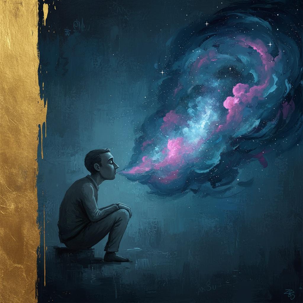Celestial Exhalation: An Infinite Nebula Born From A Gilded Fragment Of Solitude — Laurent Baudry