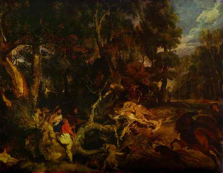 A Boar Hunt — Peter Paul Rubens