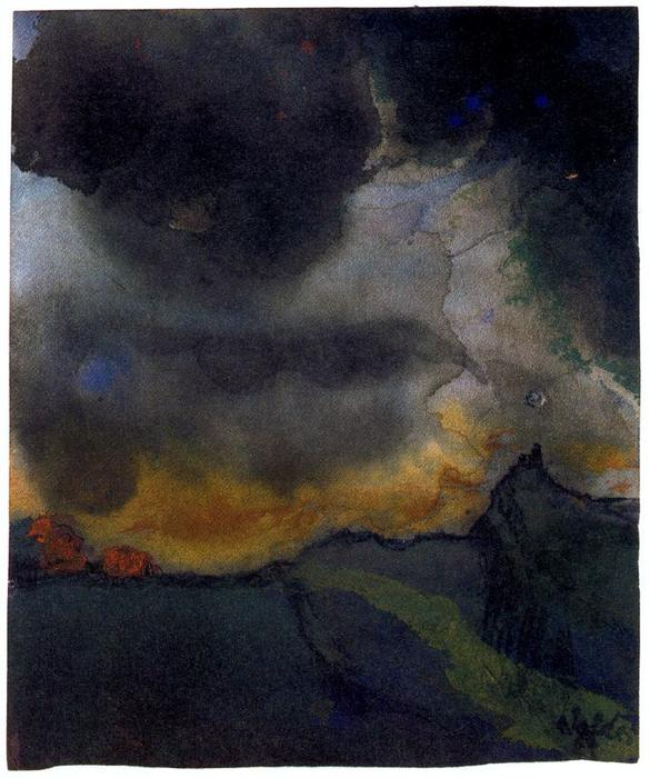 Mountain Landscape With Dark Clouds — Emil Nolde