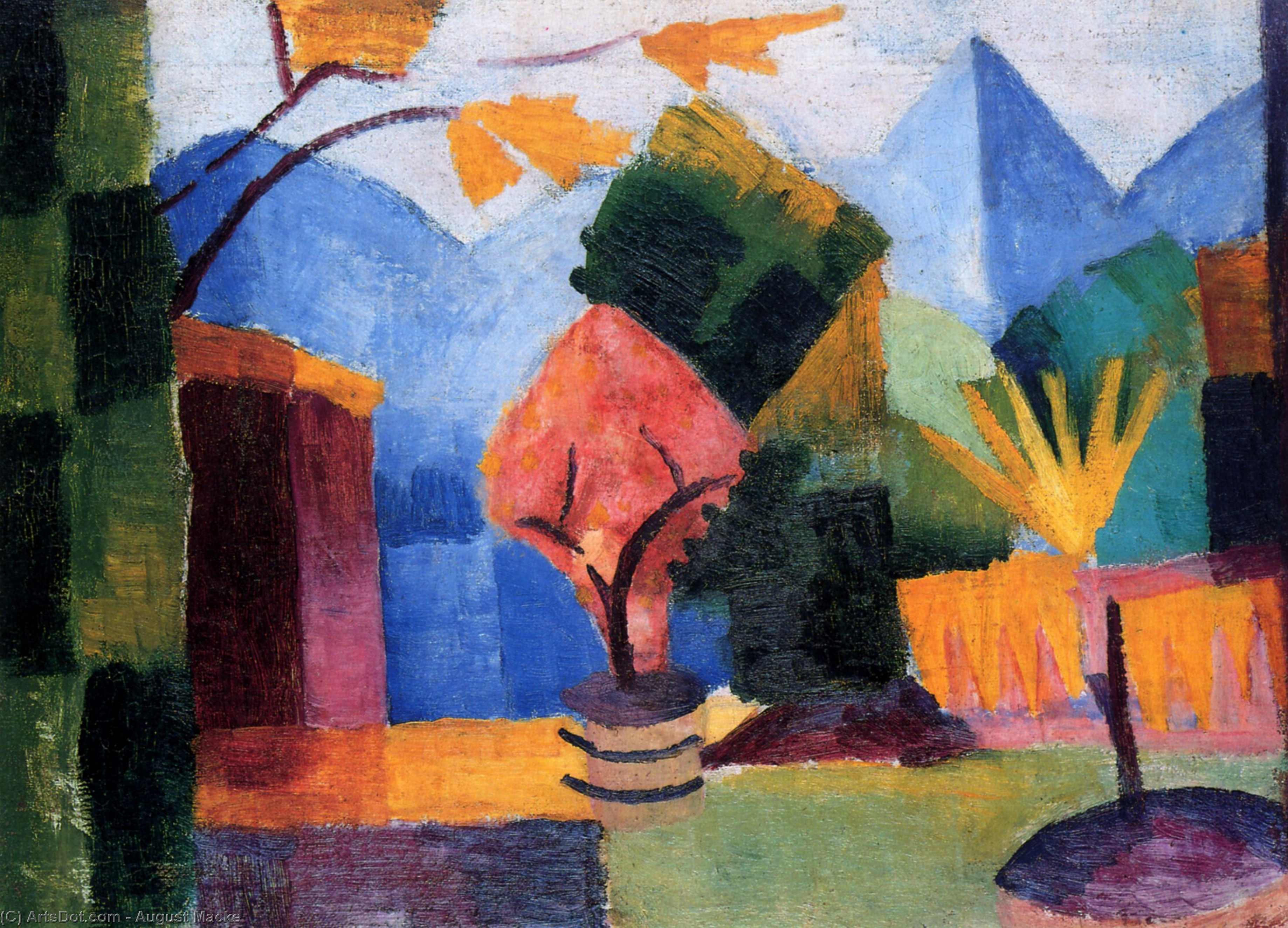 Garden On Lake Thun — August Macke
