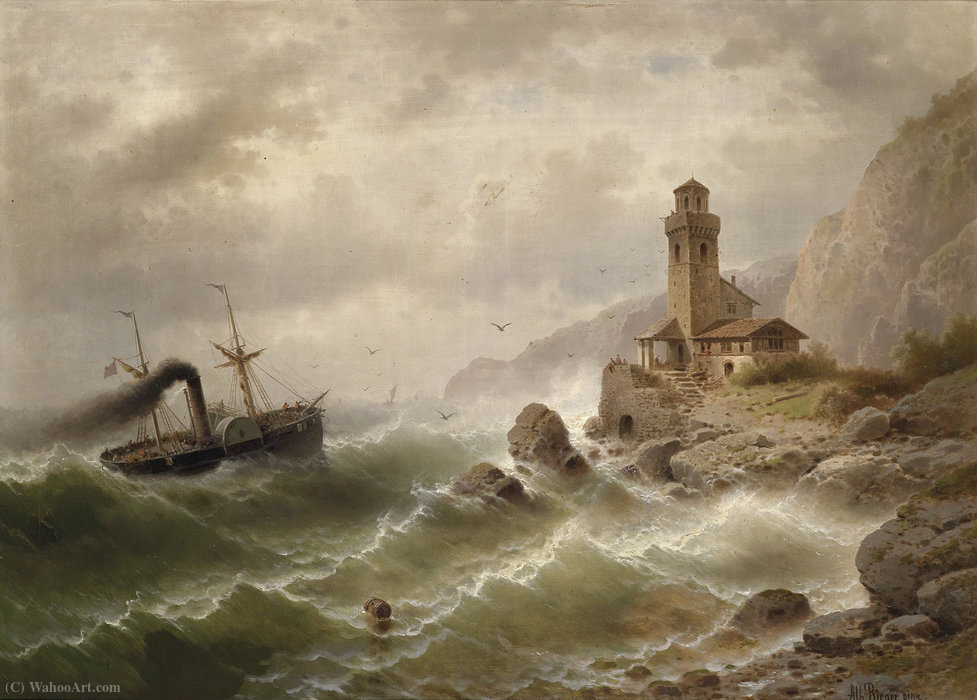 Steamer Off The Coast — Albert Rieger