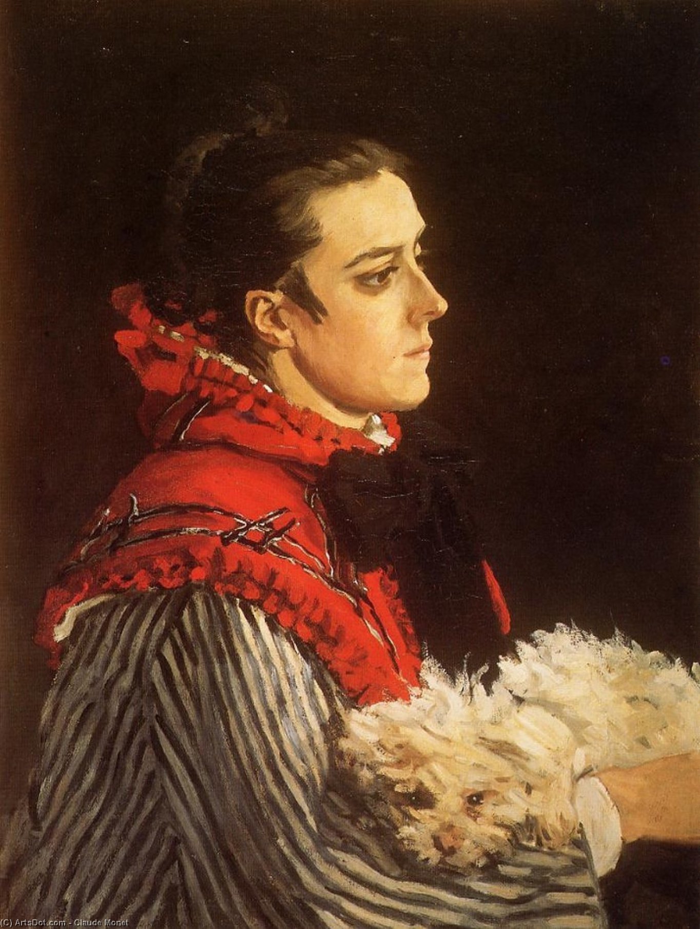 Camille With A Small Dog — Клод Моне