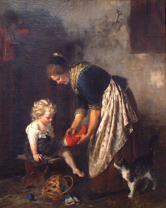 Mother Dressing The Child — Rudolf Epp