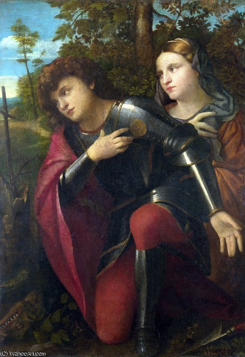 Saint George And A Female Saint — Palma Il Vecchio