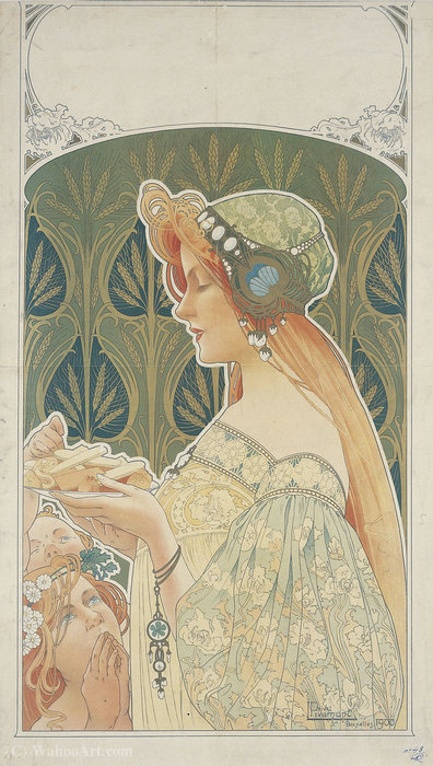 'biscuits De Beukelaer', (79 X 45 Cm) (1900) — Henri Privat-livemont