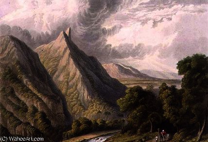View in the Bore Ghaut by William Westall, oil on linen painted by hand