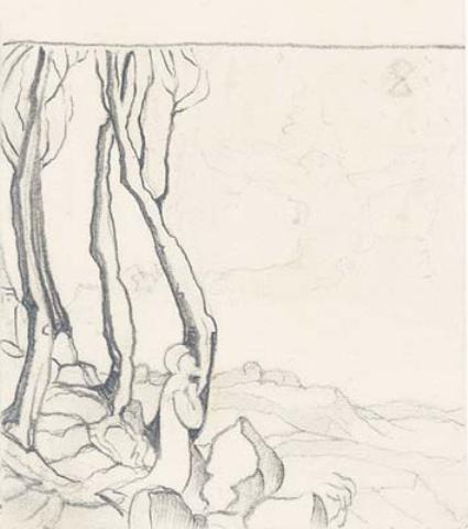 Sketch With Praying Figure — Nicholas Roerich