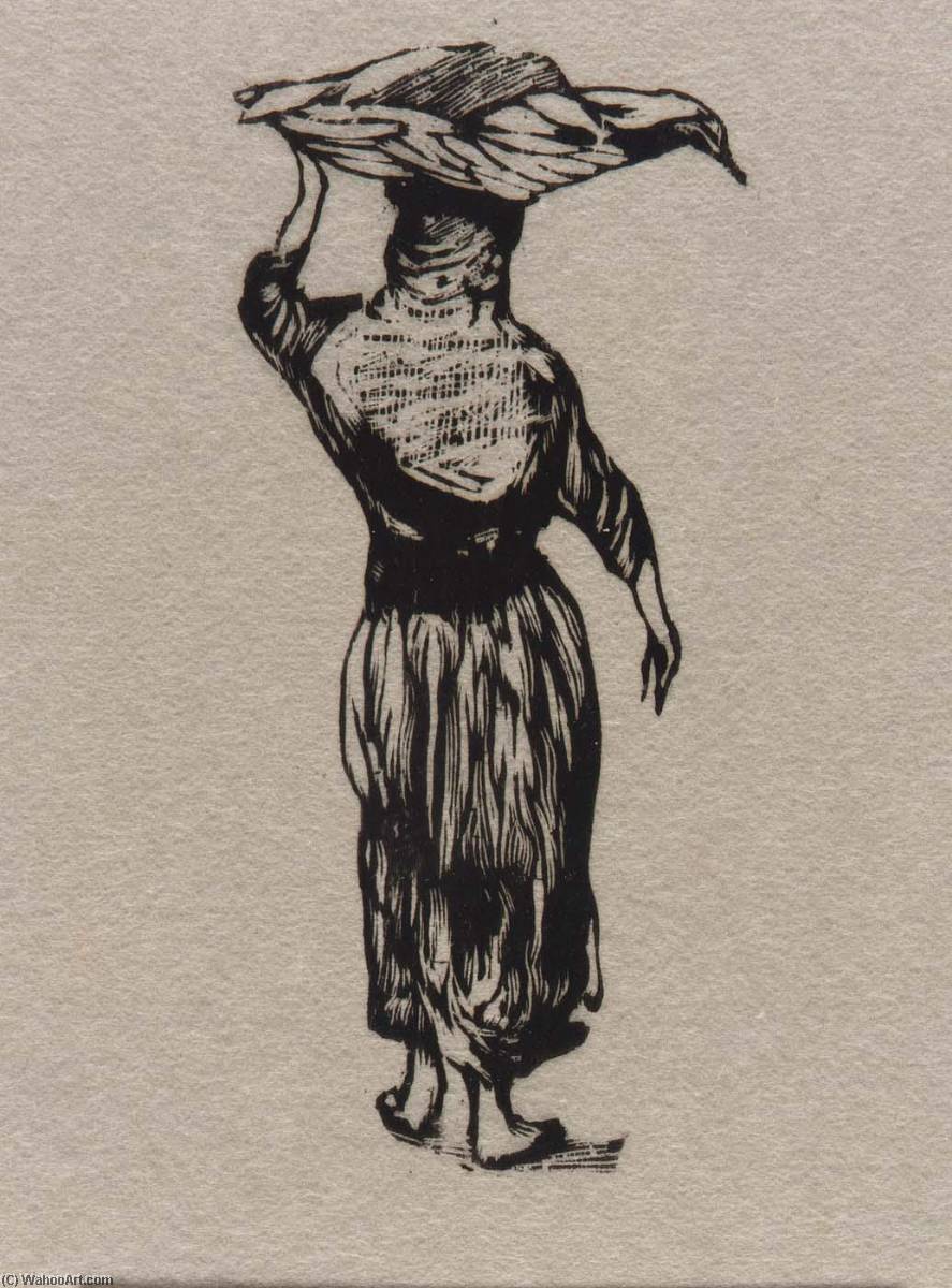 Figure With Bundle On Head — Howard Cook
