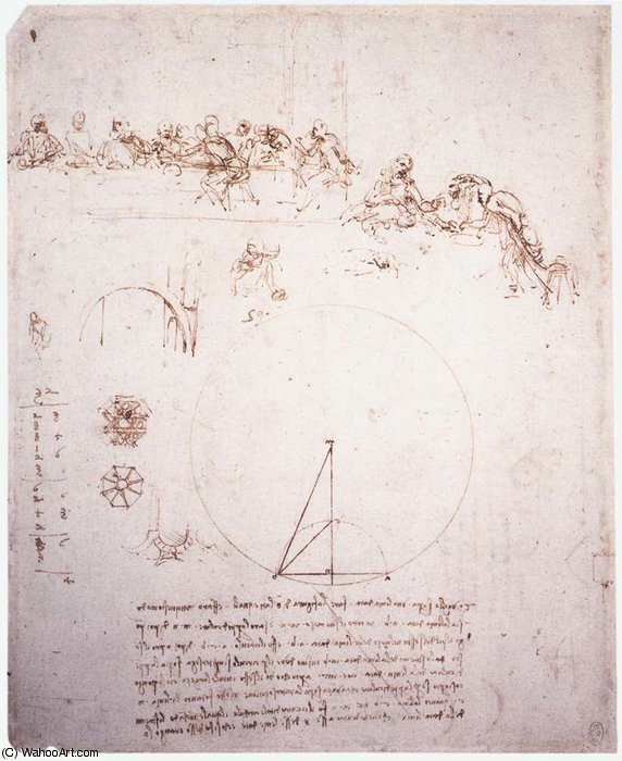 Studyes-study For The Last Supper — Leonardo Da Vinci