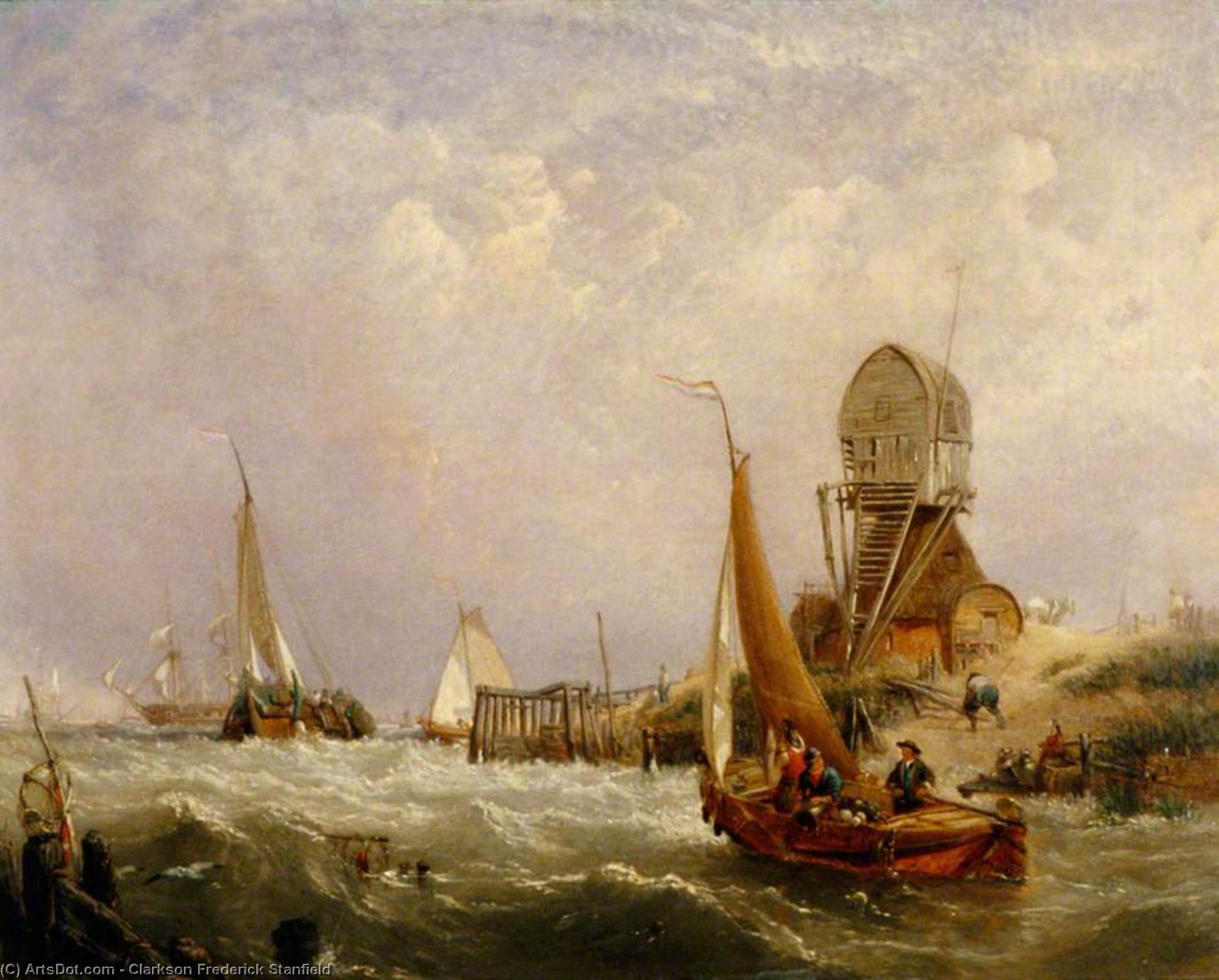 Oude Schelde, Texel Island, Looking Towards Nieuwe Diep And The Zuider Zee — クラークソン・フレデリック・スタンフィールド