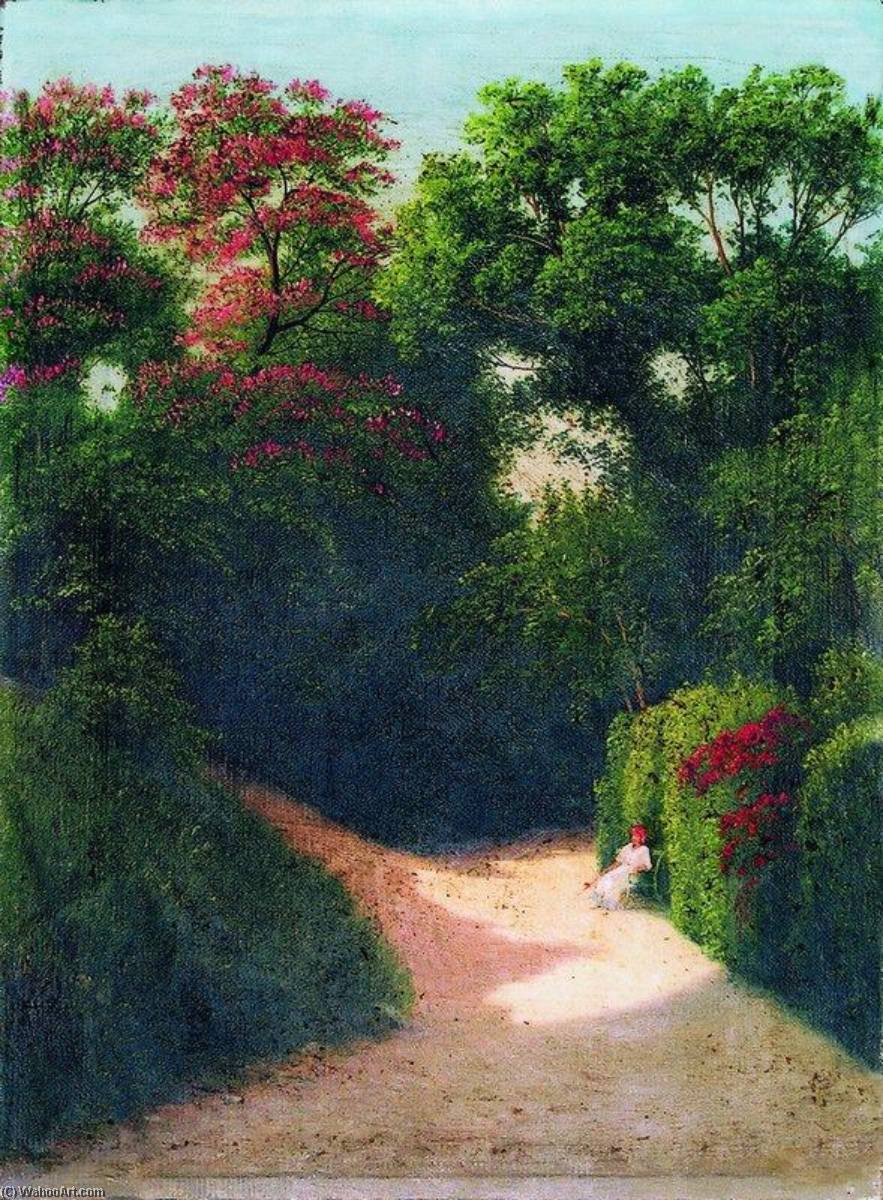 In the Park by Gavriil Kondratenko, oil on linen painted by hand
