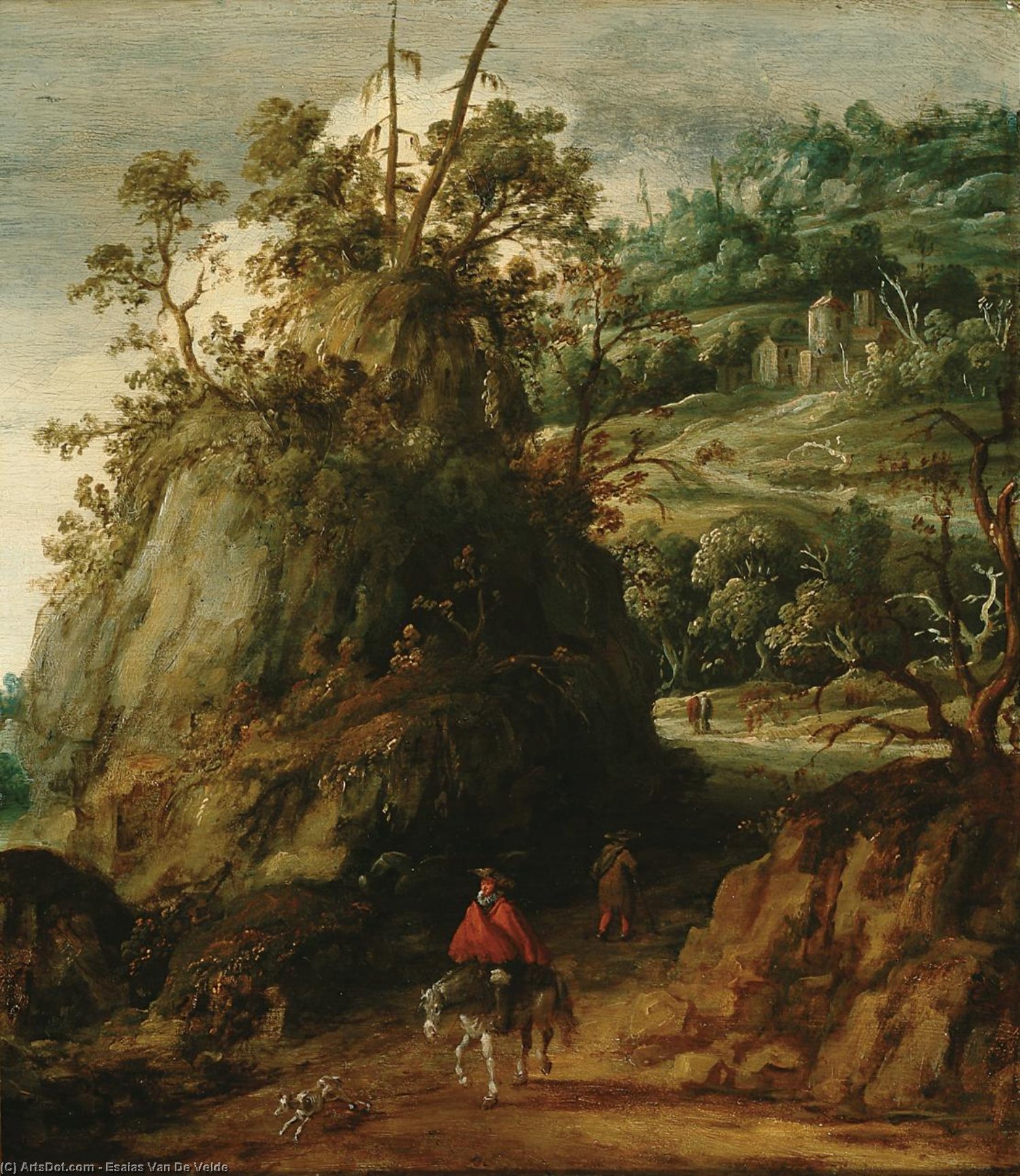 Mountainous Landscape With Traveller — Esaias Van De Velde