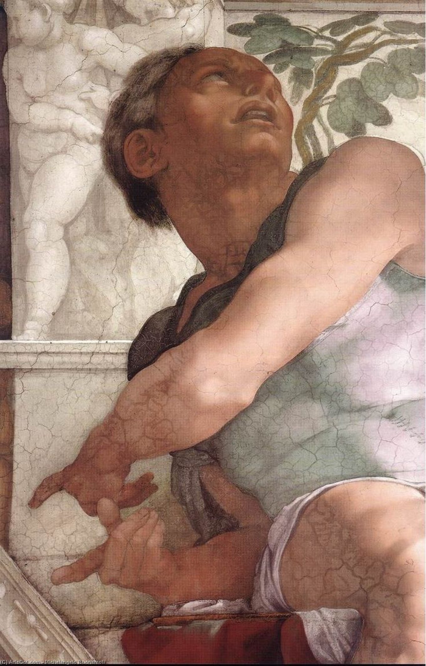 Jona (szczegół) — Michał Anioł Buonarroti