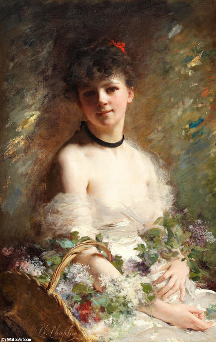Young Woman With Flower Basket — Čarliz Keplin