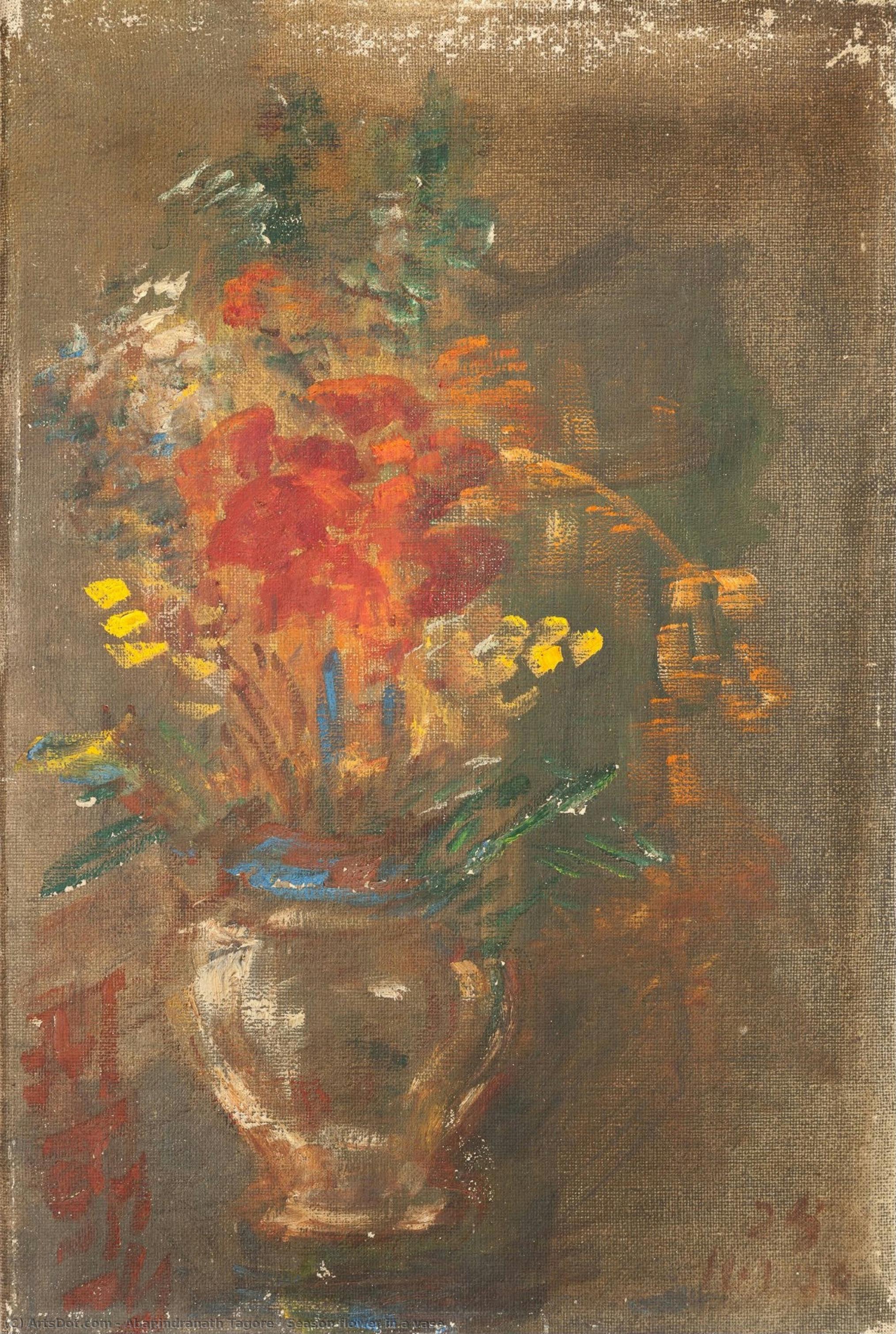 Season Flower In A Vase — Abanindranath Tagore