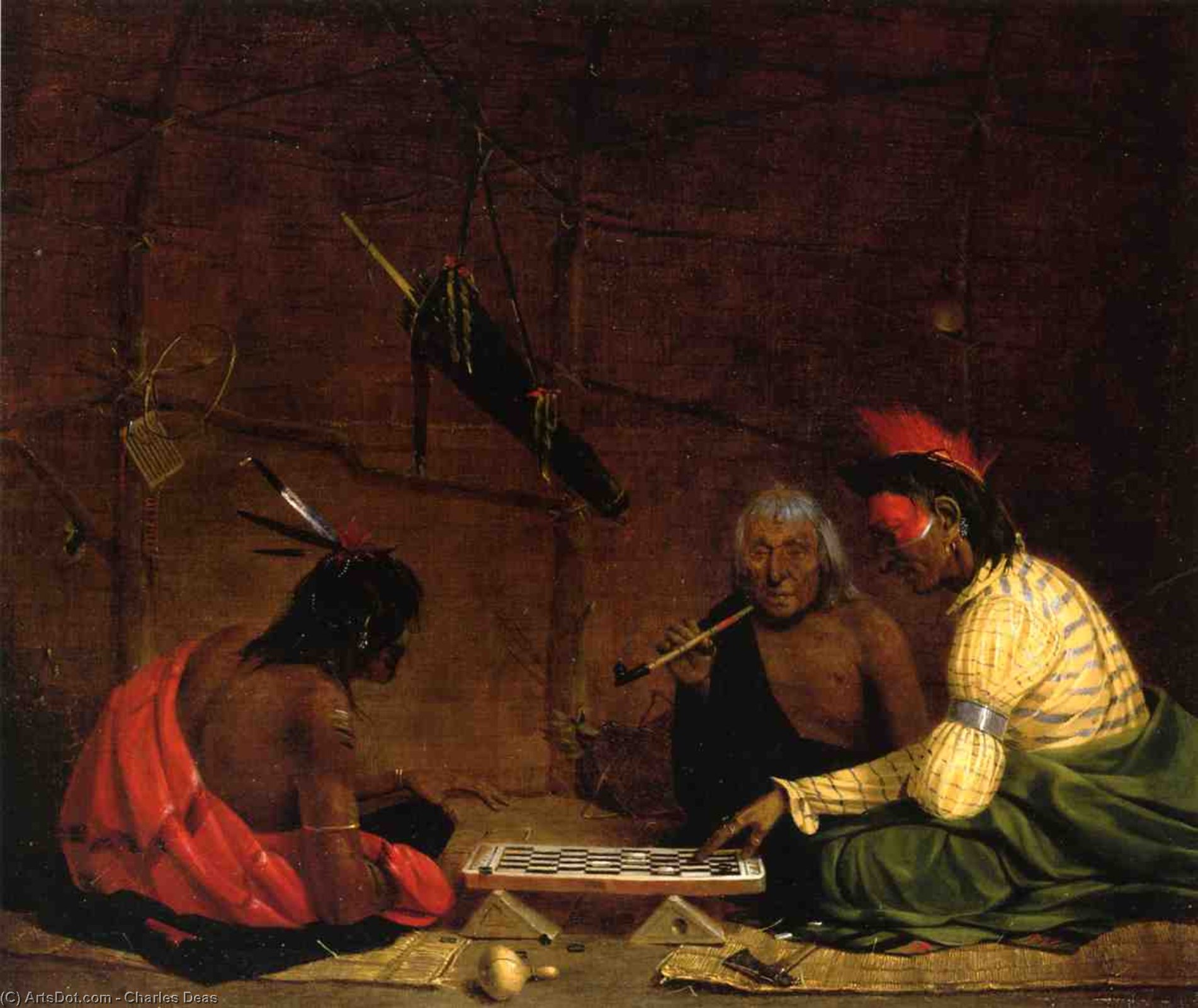 Winnebagos Playing Checkers — Charles Deas