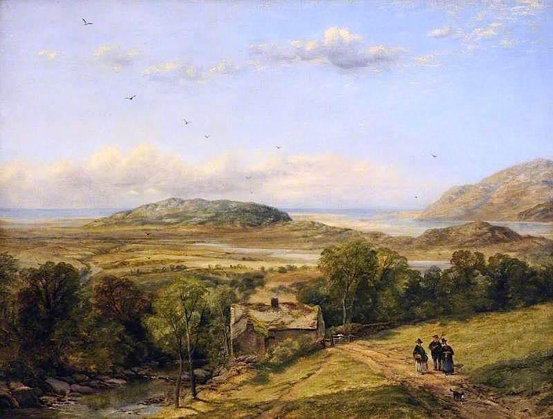 Near Barmouth af Thomas Creswick, olie på lærred malet i hånden