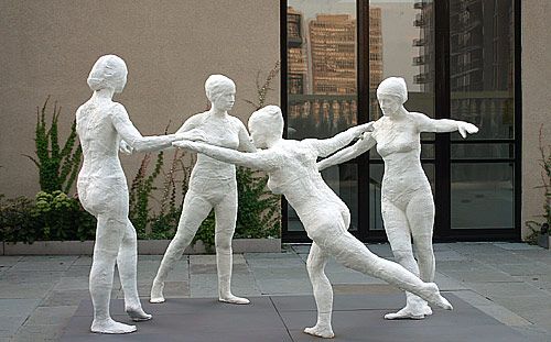 The dancers by George Segal, oil on linen painted by hand