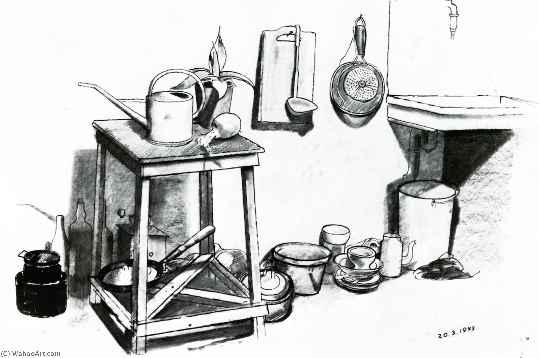 The Kitchen In Hiding — Felix Nussbaum