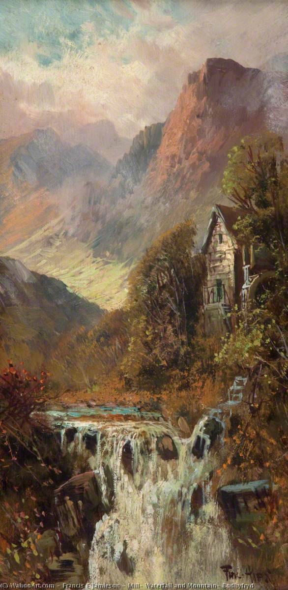 Mill, Waterfall And Mountain, Bodhyfryd — Francis E Jamieson
