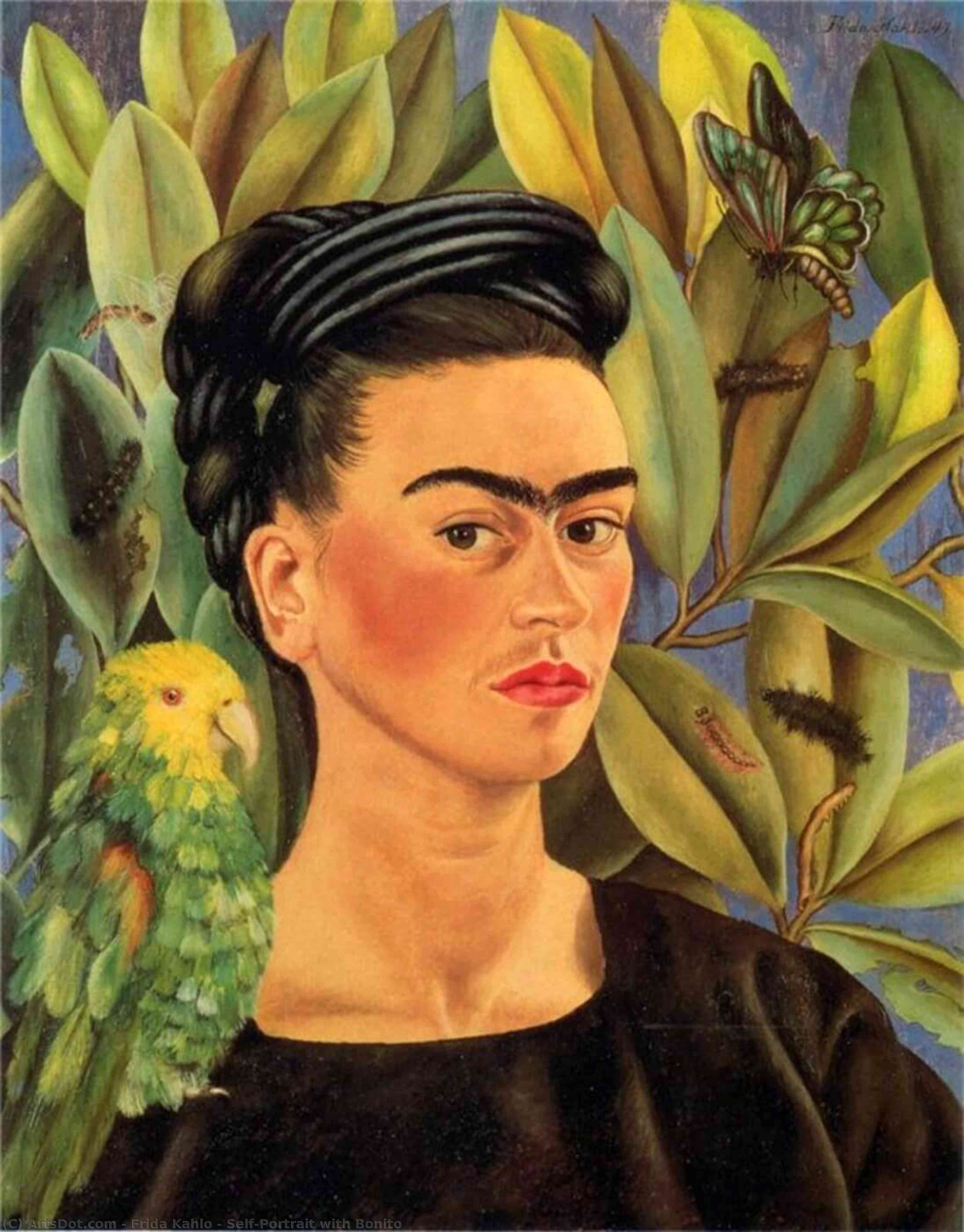 Selbstporträt Mit Bonito — Frida Kahlo