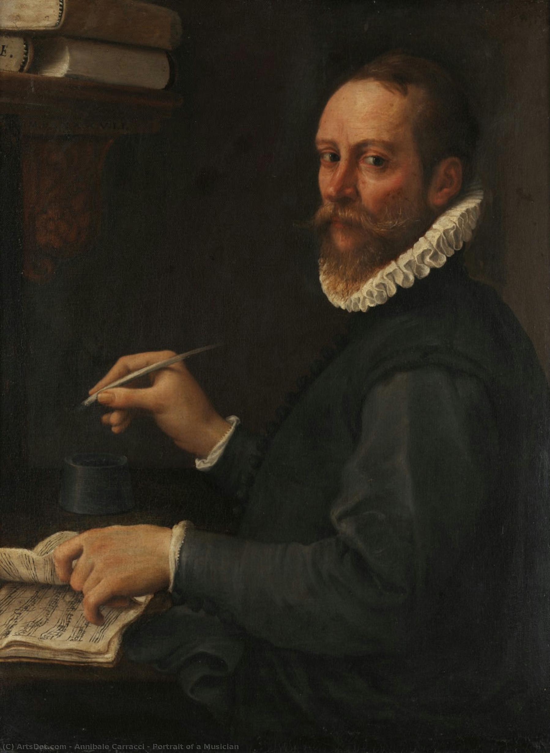 Porträt Eines Musikers — Annibale Carracci