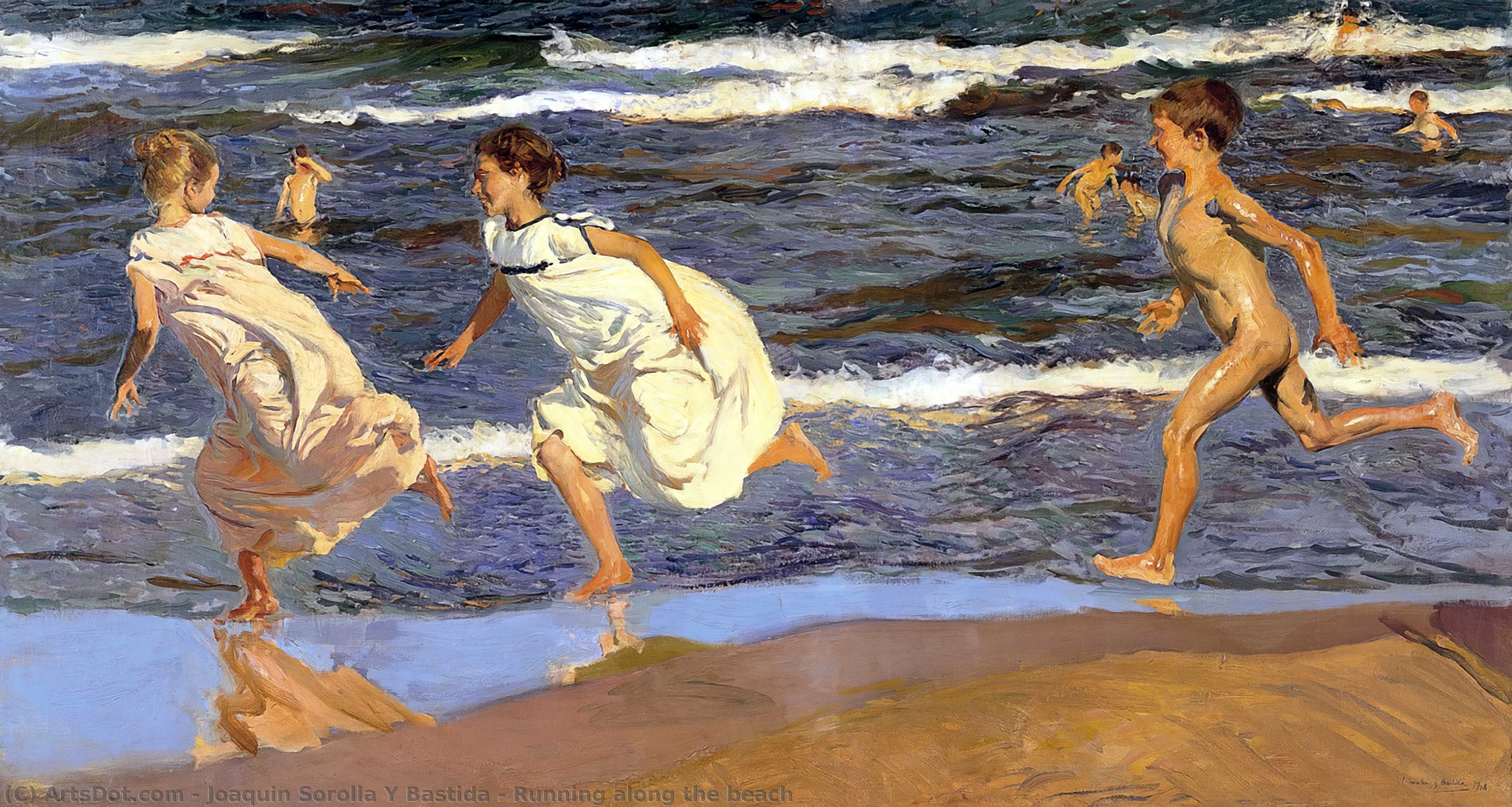 Running Along The Beach — Joaquín Sorolla Y Bastida