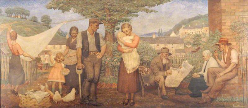 Family Life od Vincent Evans, olej na plátně, ručně malováno