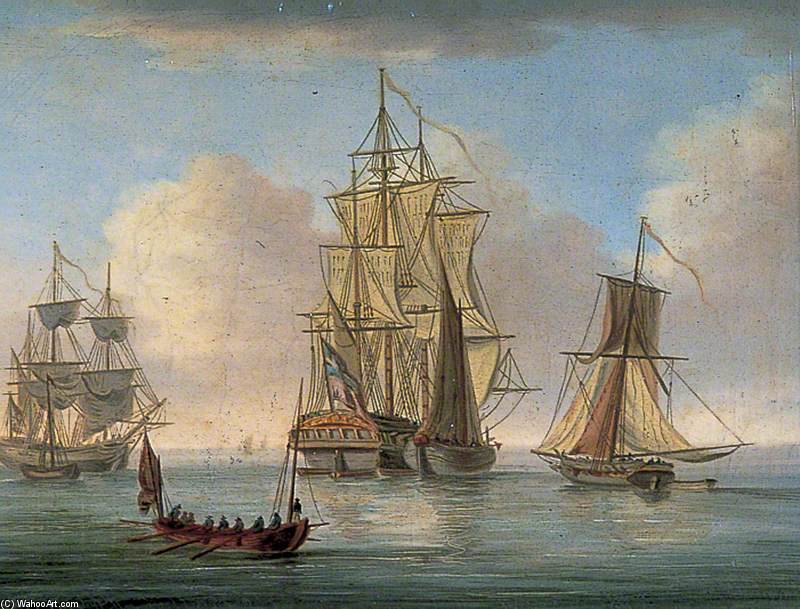 Seascape With Shipping - — William Anderson