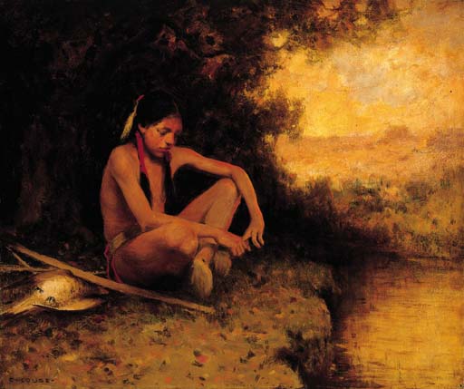 Young Hunter By A Stream — Eanger Irving Couse
