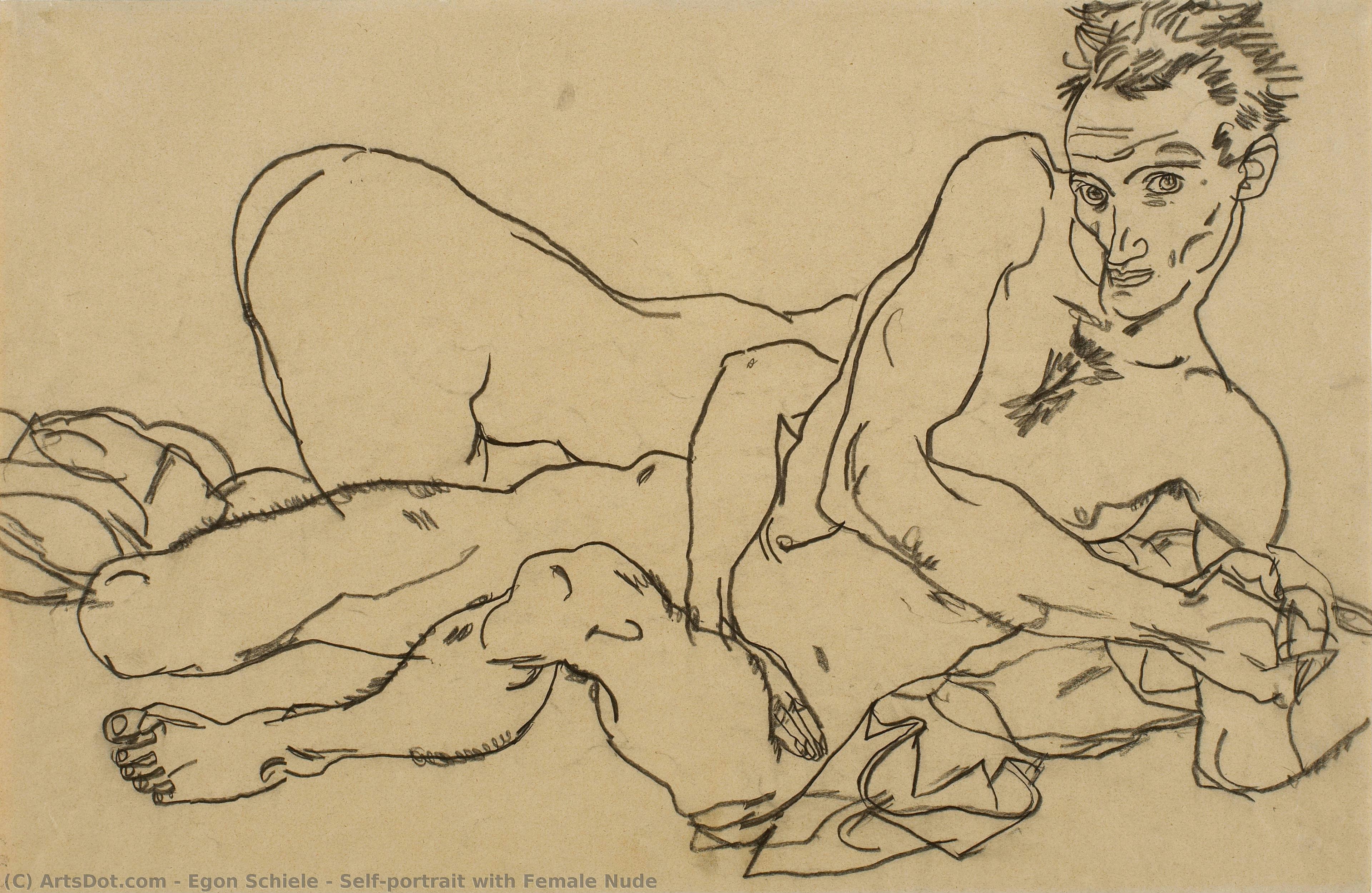 Self-portrait With Female Nude — Egon Schiele