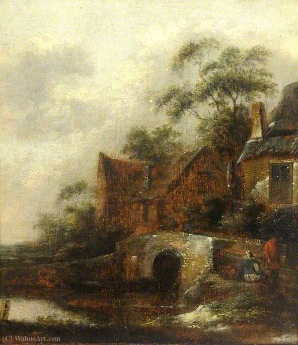 A River Scene With Figures — Salomon Rombouts