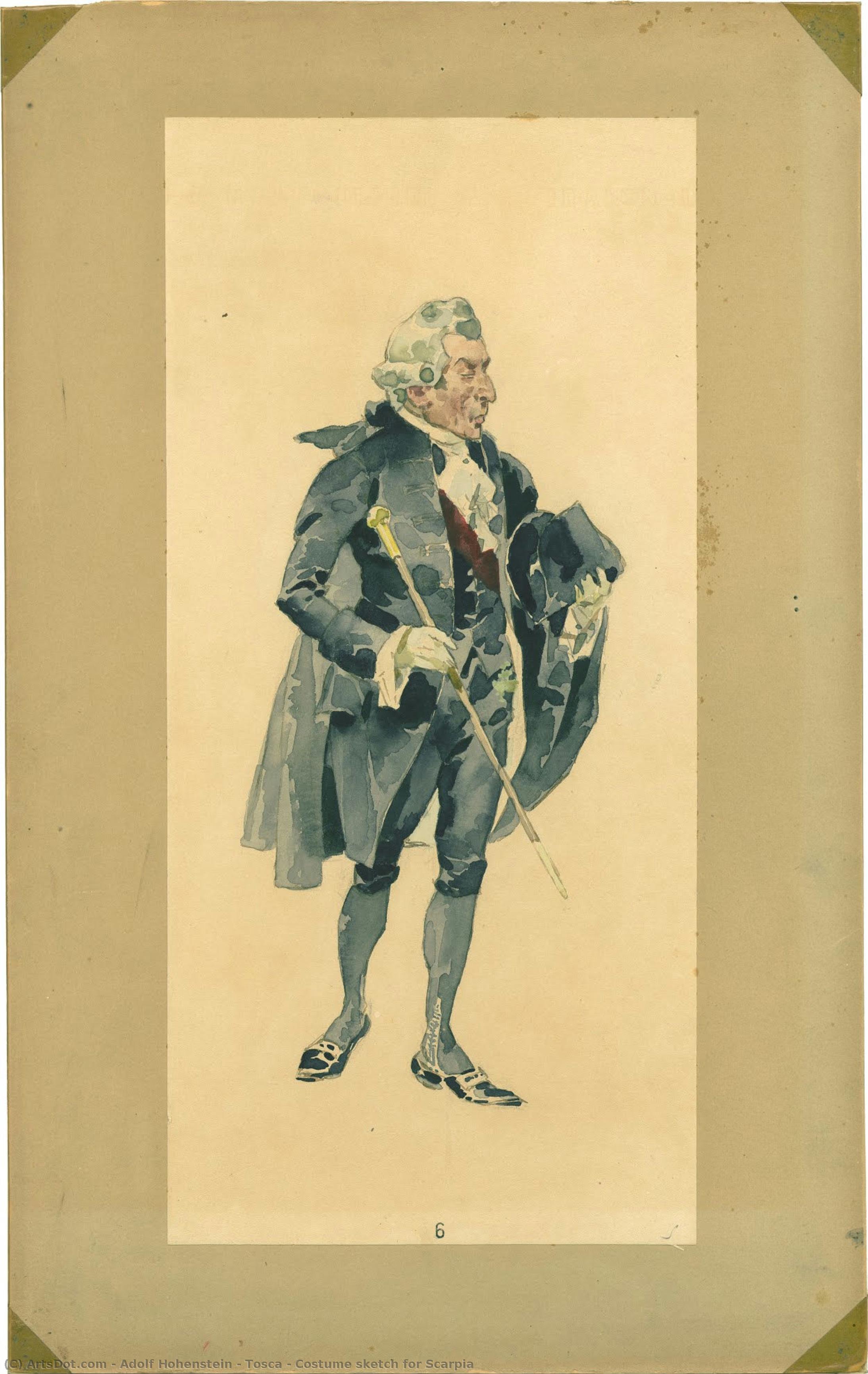 Tosca - Costume Sketch For Scarpia — ადოლფო ჰოენშტაინი