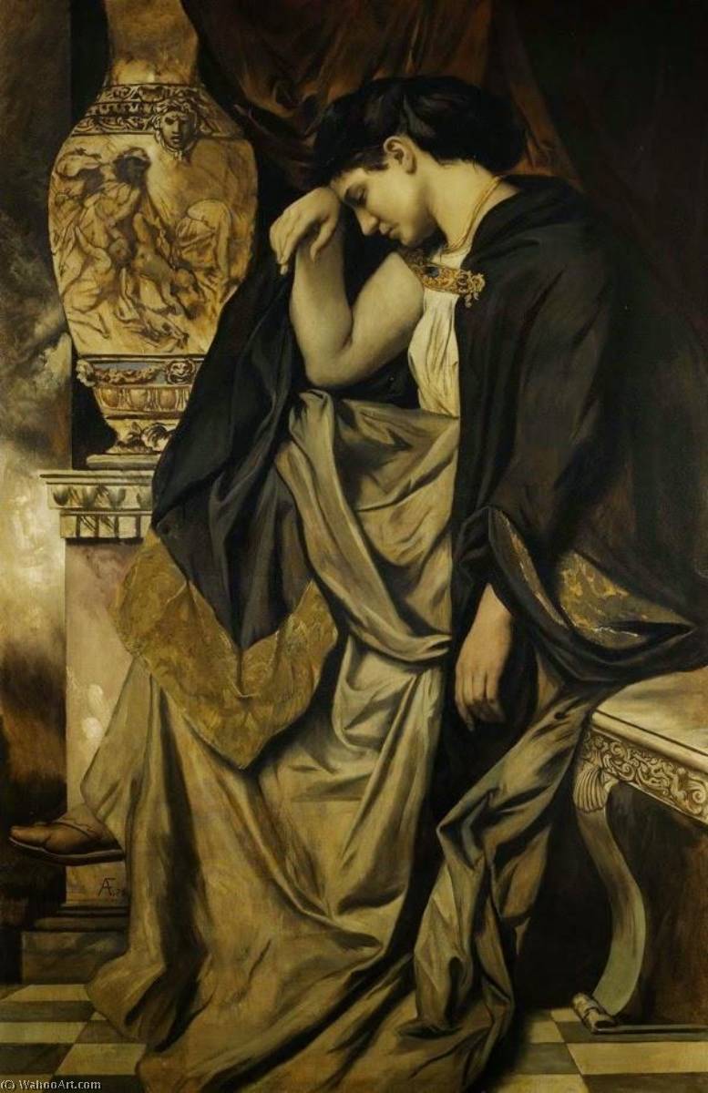 Medea by Anselm Feuerbach, oil on linen painted by hand